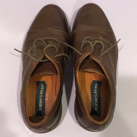 Men’s Size 10 D Brown Leather Shoes by Today’s Man - Picture 3 of 4